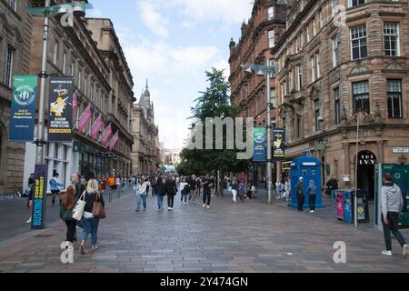 Blick auf die Buchanan Street in Glasgow, Schottland im Vereinigten Königreich Stockfoto