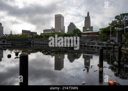 Wunderschöne Fluss- und Stadtlandschaft von Providence, Rhode Island, USA Stockfoto