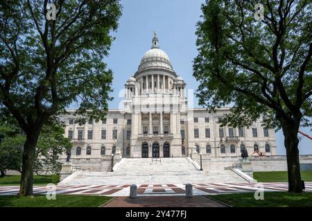 Das State House Capitol Gebäude in Downtown Providence, Rhode Island. Stockfoto