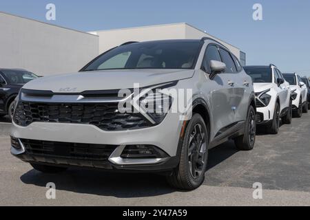 Avon - 15. September 2024: Kia Sportage SX-Prestige AWD-Display. Kia bietet den Sportage mit einem 2,5 l-Vierzylindermotor mit Direkteinspritzung an. MEIN:2025 Stockfoto