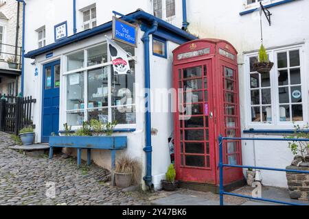 Clovelly.Devon.Vereinigtes Königreich. 19. Januar 2024. Foto des alten Postamtes in Clovelly an der Nordküste von Devon Stockfoto