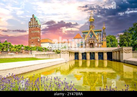 Altstadt von Darmstadt Mathildenhöhe Stockfoto