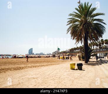 Somorrostro Beach, Platja del Somorrostro, Barcelona, Spanien, Europa. Stockfoto