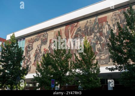 Kulturpalast Dresden Kulturpalast, Wandgemälde, Dresden Deutschland Europa Deutscher Europäischer Kommunismus DDR DDR Stockfoto