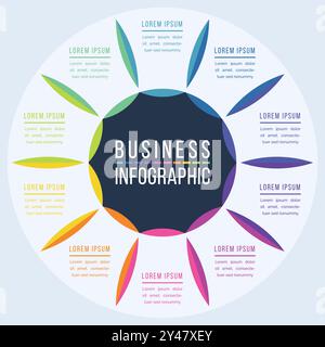 Infografik Design 10 Schritte, Objekte, Elemente oder Optionen Infografik-Geschäftsvorlage Stock Vektor