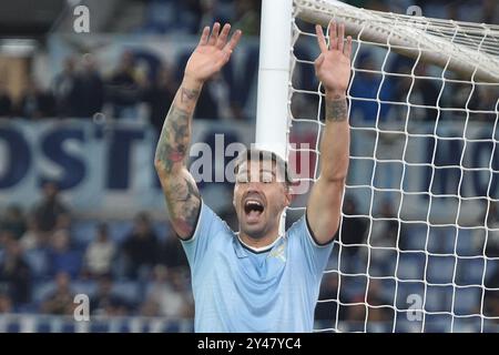 Rom, Italien. September 2024. Alessio Romagnoli von SS Lazio Gesten während der Serie A Enilive zwischen SS Lazio vs Hellas Verona FC:Agostino Gemito/ Alamy Live News Stockfoto