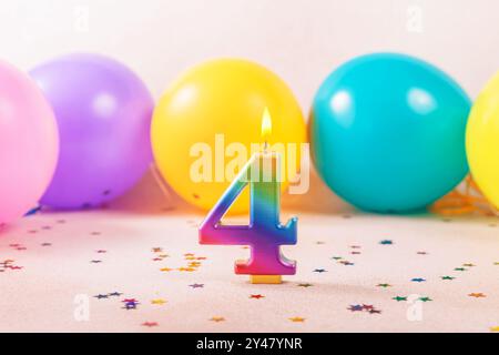 Rainbow Five and Balloons: Celebration Scene Stockfoto