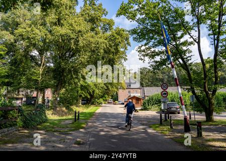 Die sogenannte Grüne Grenze, am ehemaligen Grenzweg bei Straelen-Kastanienburg und NL Velden, zwischen Deutschland und den Niederlanden, Adv Stockfoto