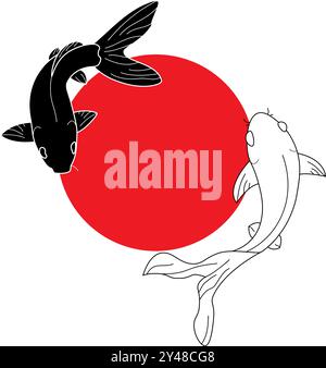 Vorlage für Koi-Fisch-Logo-Vektor-Symbol Stock Vektor