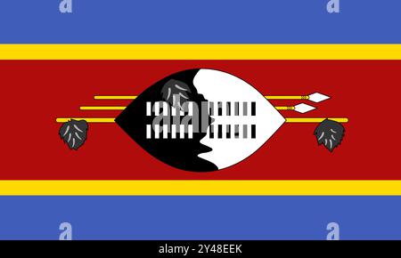 Nationales Materialdesign mit Eswatini-Flagge Stock Vektor