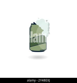 Funkelndes Soda-Vektor-Symbol. Dose für Getränke. Aluminiumdose mit Soda-Vektor. Vektor-Illustration des kalten süßen Getränks mit Schaumvektor. Stock Vektor