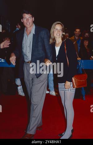 Christopher Reeve und Frau Dana Morosini in New York City, ca. Anfang der 1990er Jahre Foto: Henry McGee/MediaPunch Stockfoto