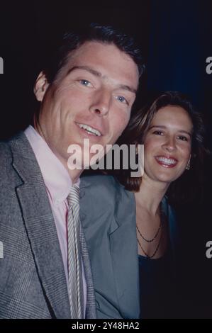 Christopher Reeve und Frau Dana Morosini in New York City, ca. Anfang der 1990er Jahre Foto: Henry McGee/MediaPunch Stockfoto