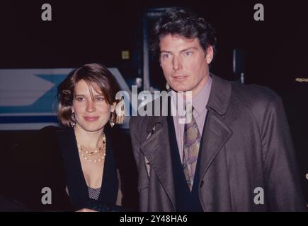 Christopher Reeve und Frau Dana Morosini in New York City, ca. Anfang der 1990er Jahre Foto: Henry McGee/MediaPunch Stockfoto