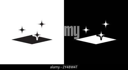 Clean Surface Symbol Schwarzer Linie Art Vektor in schwarz-weiß Umrisse Set Collection Sign Stock Vektor