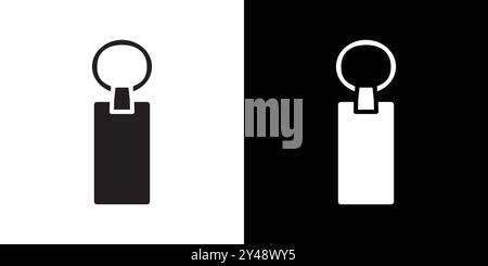 Schlüsselanhänger Symbol Schwarze Linie Art Vektor in schwarz-weiß Umrisse Set Sammlung Zeichen Stock Vektor