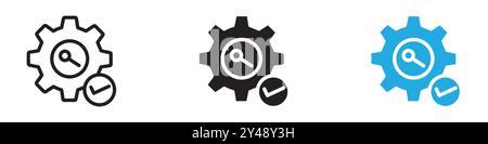 Optimierungssymbol Vektorlinie Logomarke oder Symbolsatz Konturstil der Sammlung Stock Vektor