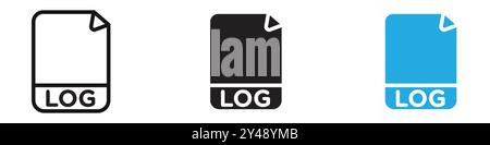 Protokolldatei Symbol Vektorzeile Logo-Marke oder Symbolsatz Sammlung Modellstil Stock Vektor