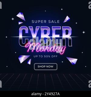 Gradient Cyber monday Sale Promotion Illustration Design Stock Vektor