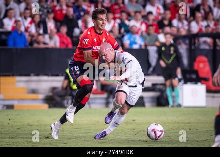 Spanisches La Liga es Sports Fußballspiel Rayo Vallecano gegen Osasuna im Vallecas Stadion in Madrid, 16. September 2024 900/Cordon Press Stockfoto