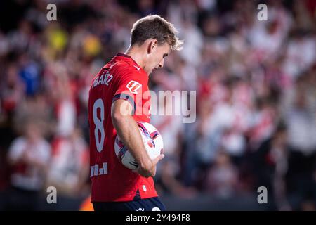 Spanisches La Liga es Sports Fußballspiel Rayo Vallecano gegen Osasuna im Vallecas Stadion in Madrid, 16. September 2024 900/Cordon Press Stockfoto