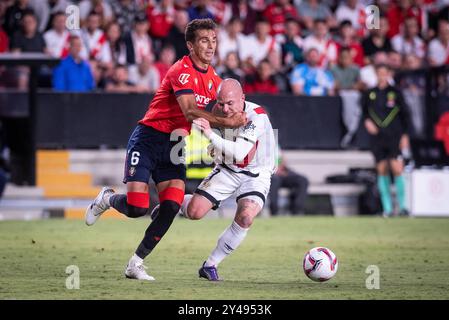 Spanisches La Liga es Sports Fußballspiel Rayo Vallecano gegen Osasuna im Vallecas Stadion in Madrid, 16. September 2024 900/Cordon Press Stockfoto