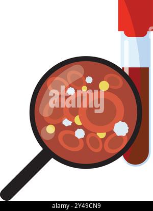 Blutzellen. Die Zusammensetzung des Blutes. Blutplättchen, rote und weiße Blutkörperchen. Erythrozyten, Thrombozyten und Leukozyten. Vektorabbildung Stock Vektor