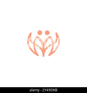 Letter M Lotus People Logodesign Stock Vektor