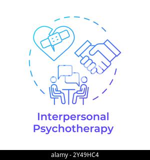 Symbol für das blaue Gradientenkonzept der interpersonellen Psychotherapie Stock Vektor