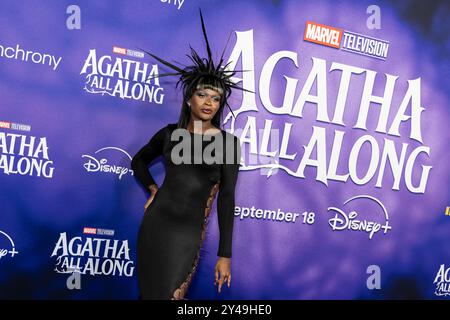 Los Angeles, USA. September 2024. Symone besucht am 16. September 2024 die Ankunft von Marvel Television’s „Agatha All Along“ auf Disney im El Capitan Theatre in Hollywood, KALIFORNIEN. (Foto: Corine Solberg/SIPA USA) Credit: SIPA USA/Alamy Live News Stockfoto