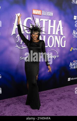 Los Angeles, USA. September 2024. Symone besucht am 16. September 2024 die Ankunft von Marvel Television’s „Agatha All Along“ auf Disney im El Capitan Theatre in Hollywood, KALIFORNIEN. (Foto: Corine Solberg/SIPA USA) Credit: SIPA USA/Alamy Live News Stockfoto