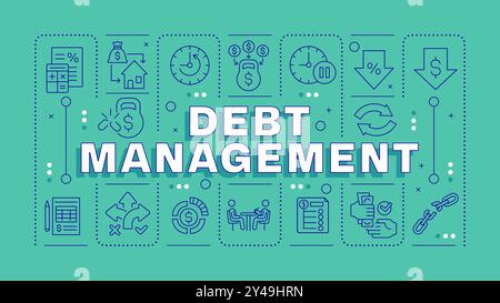 Das grüne Wort-Konzept des Schuldenmanagements Stock Vektor