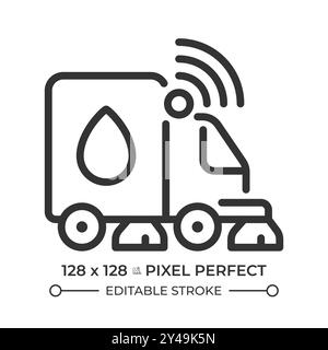 Street Sweeper Pixel Perfect Linear Symbol Stock Vektor