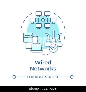 Wired Networks (kabelgebundene Netzwerke Stock Vektor