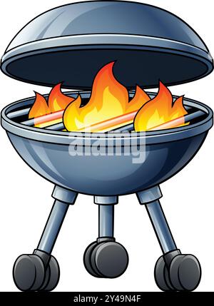 Barbecue BBQ Cartoon Icon Illustration Stock Vektor