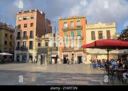 Plaça del Sol Gracia Viertel. Barcelona, Katalonien, Spanien. Stockfoto