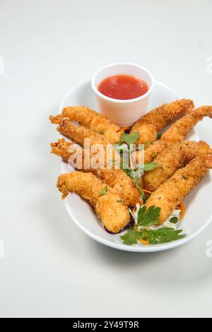 Knusprige Goldene Gebratene Garnelen |Knusprige Gebratene Garnelen | Knusprige Garnelen Gebraten | Rezept Für Gebratene Garnelen | Gebratene Garnelen Stockfoto