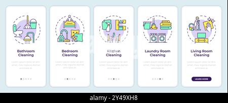 Bildschirm „Hausreinigung Onboarding Mobile App“ Stock Vektor