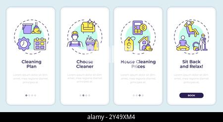 Bildschirm „Booking Cleaner Onboarding Mobile App“ Stock Vektor