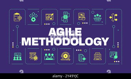 Agiles Konzept der Methodik mit violetten Wörtern Stock Vektor