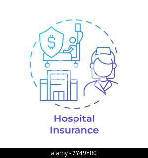 Symbol für blaues Gradientenkonzept der Krankenhausversicherung Stock Vektor