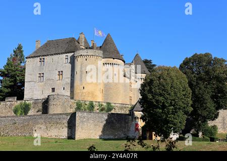 Die Festung von Fénelon in Périgord Noir. Geschichte, Kulturerbe, Tourismus, Film und Fernsehen. Sainte-Mondane, Dordogne, Périgord, New Aquitai Stockfoto