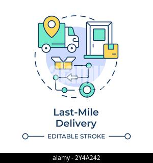 Mehrfarbiges Concept-Symbol für die Lieferung auf der letzten Meile Stock Vektor