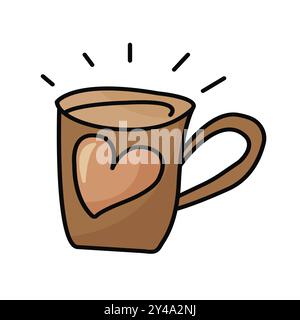 Doodle-Stil Becher Illustration, flache Vektor Illustration Stock Vektor