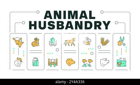 Wortkonzept der Tierhaltung isoliert auf weiß Stock Vektor