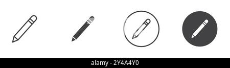 Stiftsymbol Vektorlinie Logomarke oder Symbolsatz Konturstil der Kollektion Stock Vektor