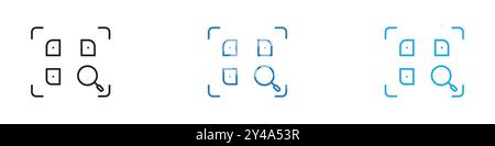 QR-Code-Symbol Vektorlinie Logo-Marke oder Symbolsatz-Umrissstil der Sammlung Stock Vektor