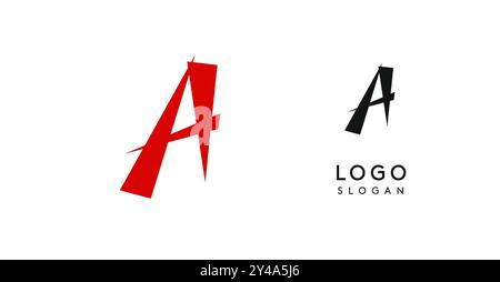 Einfacher Pinselstift Buchstabe A im asiatischen typografischen Stil. Logo-Monogramm für Lebensmittel- und Getränkeverpackungen, asiatische Küche, Restaurants, Grafikdesign Stock Vektor