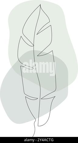 Palmblatt. Abstrakte zeitgenössische Linienkunst Vektor-Illustration Stock Vektor