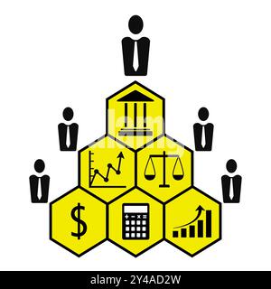 Geschäftskonzept, Unternehmensbuchhaltung und Umsatzwachstum, flache Vektorillustration Stock Vektor